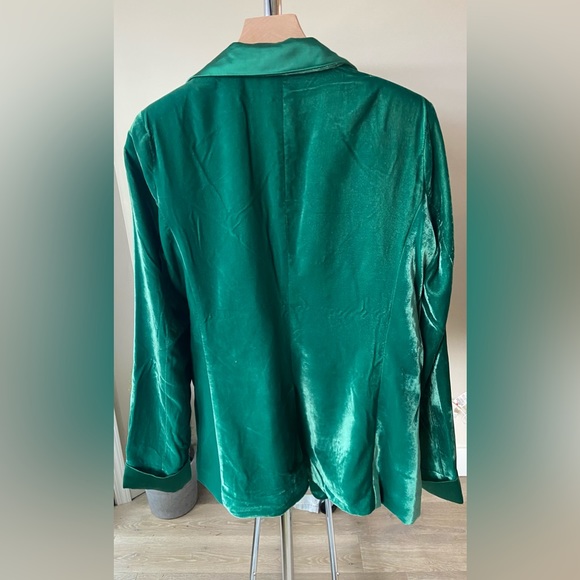 L 🔖 JASON WU Green Velvet Tuxedo Jacket - Picture 12 of 13